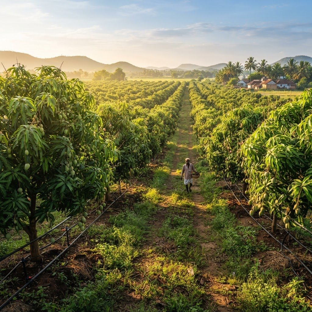 Lush Managed Fruit Tree Orchards